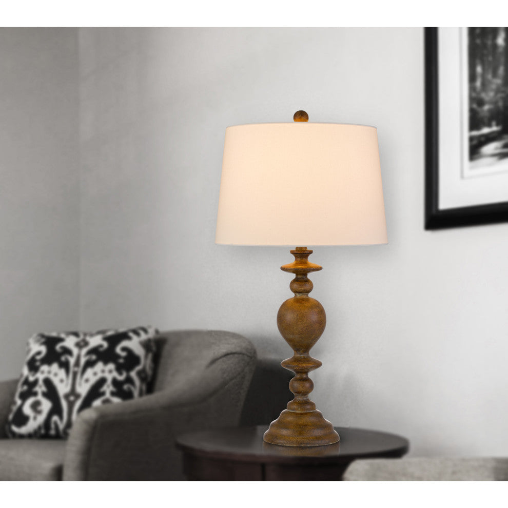 Kelford 28.75" Height Oak Brown Resin Table Lamp