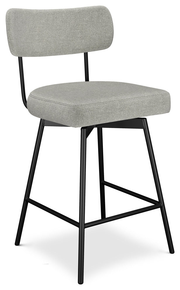 Giselle Swivel Counter Height Stool, Set of 2, Light Gray