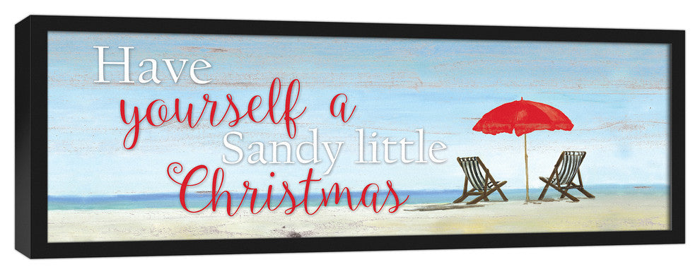 Sandy Little Christmas 12x36 Black Framed Canvas