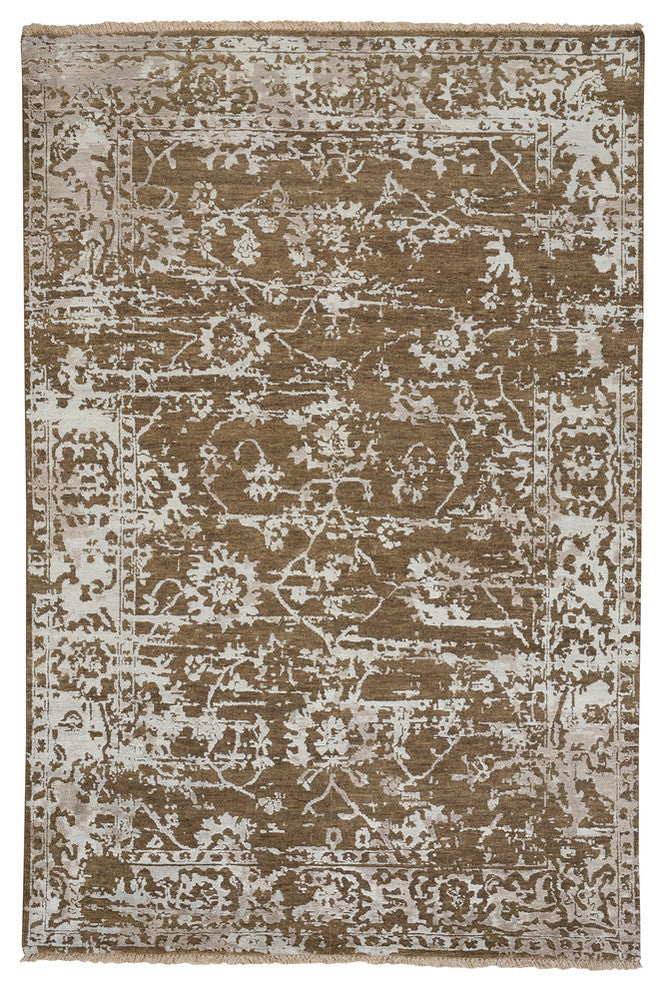 Jain Rectangle Hand Knotted Rug, Tan, 9'x12'