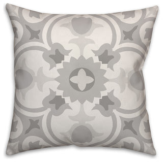 Gray Tile 18x18 Throw Pillow
