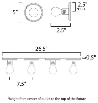 Maxim 26094/BUL Hollywood 4 Light 27"W LED Vanity Light - Polished Chrome