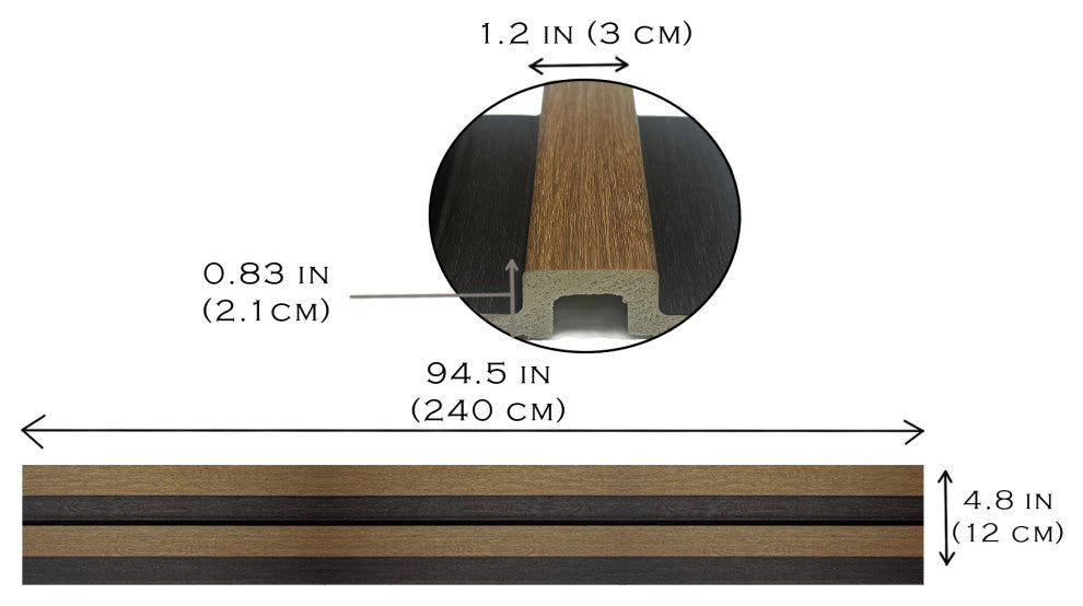 Waterproof Slat Panel, Walnut, Pack of 6