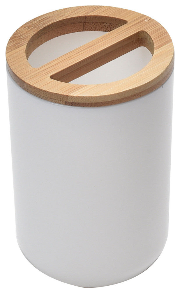 White Padang Bathroom Accessory Set 7-Pieces Bamboo