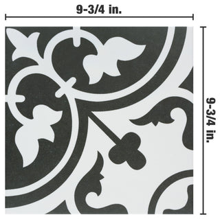 Arte Clover Black Porcelain Floor and Wall Tile