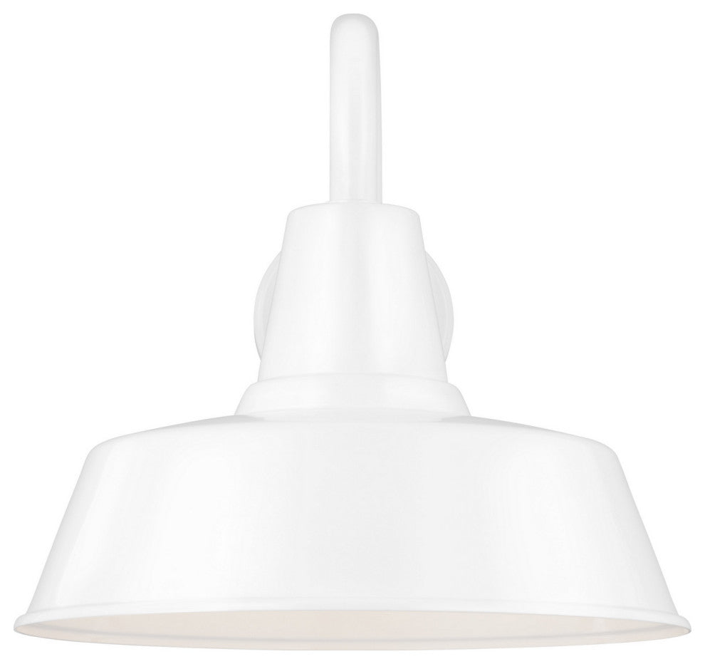 Barn Light 1-Light Outdoor Wall Lantern, White