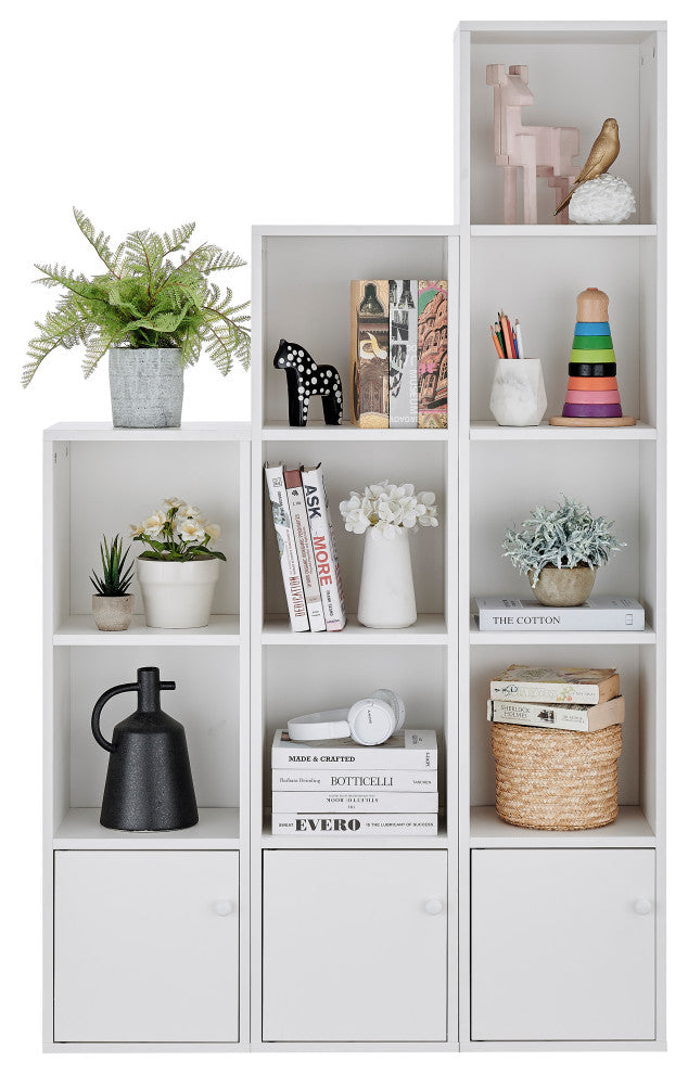 Marcel Cubes Modular Storage Organizer Cubby Cabinet Shelf, Set of 3, White