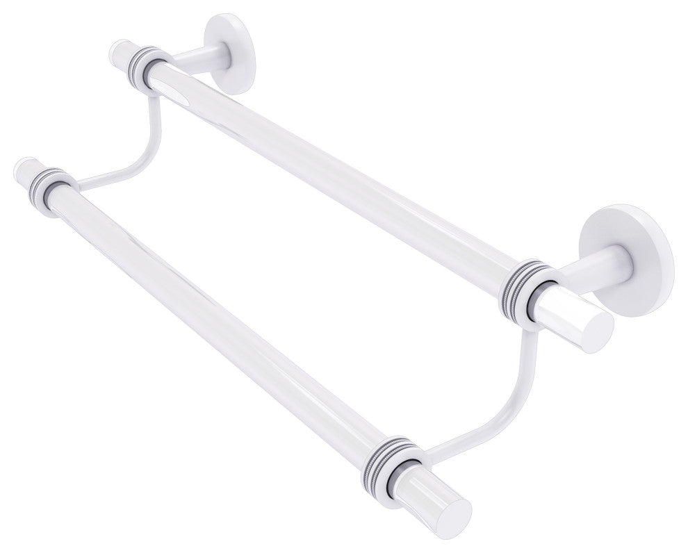 Clearview 24" Double Towel Bar with Dotted Accents, Matte White