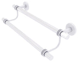 Clearview 24" Double Towel Bar with Dotted Accents, Matte White