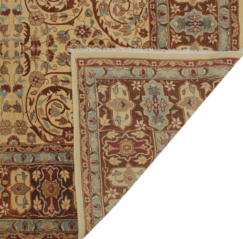 Turkish-Knotted Ankara 308 Ivory Rug, 7'11x10'8