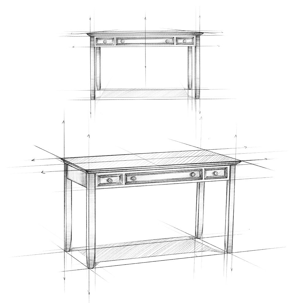 Amherst Solid Wood Desk, Hickory Brown