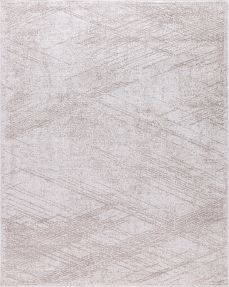 Low-Pile Sidney Beige/Ivory Rug, Beige, 10'x14'