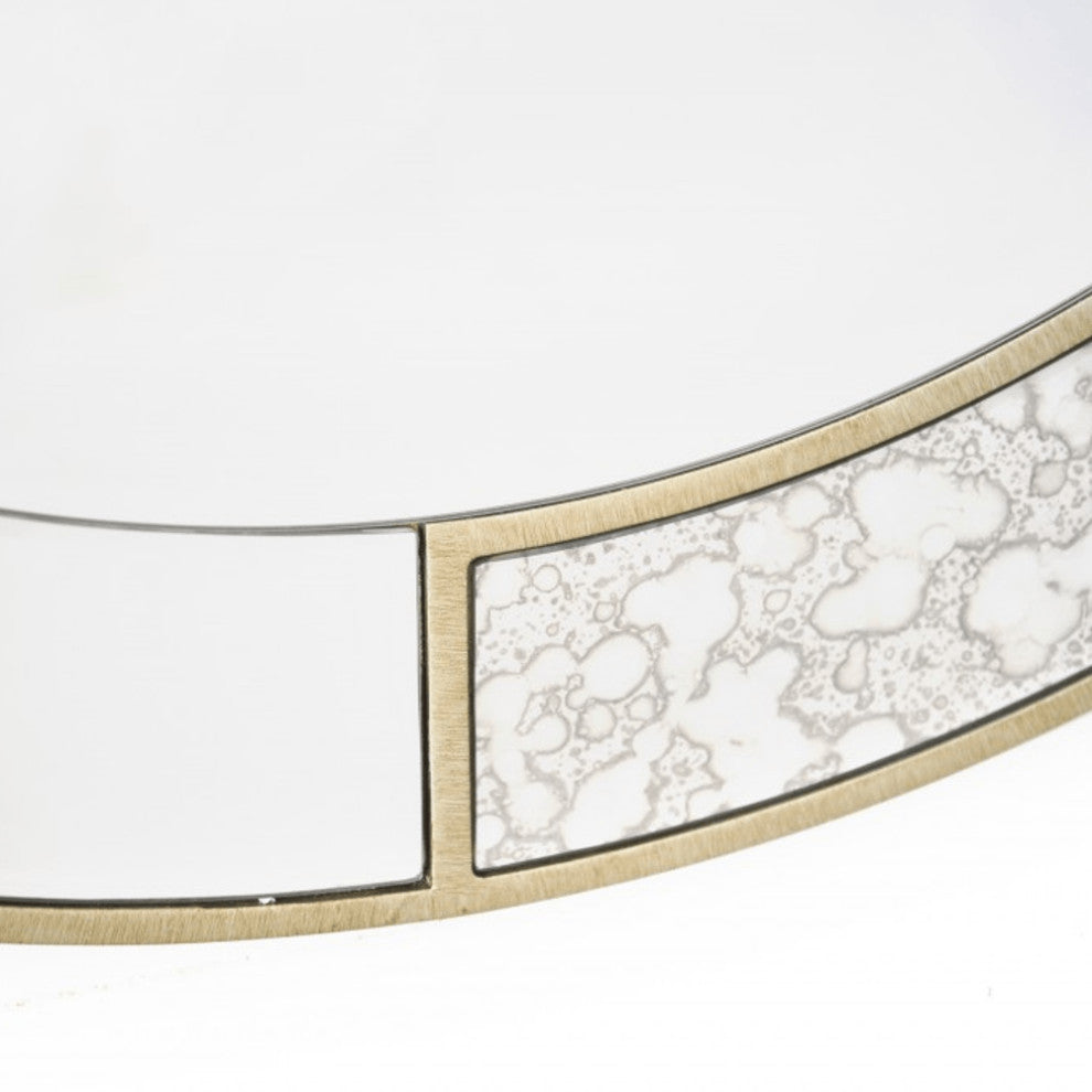 Gold Accented Round Mirror