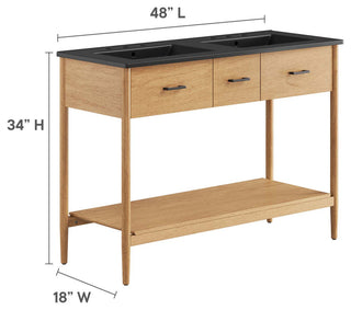 Zaire 48" Double Sink Bathroom Vanity - Natural Black