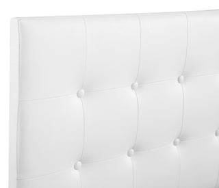Novo 2 Faux Leather Adjustable Headboard, White, Queen