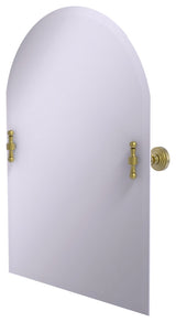 Frameless Arched Top Beveled Edge Tilt Mirror, Satin Brass