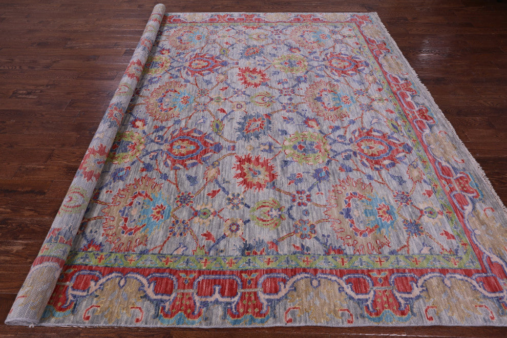 10' Square Hand-Knotted William Morris Wool Rug - Q15605