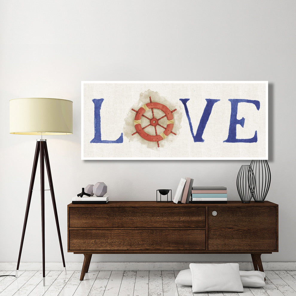 "New Horizons Love on Linen" Digital Paper Print by Elyse DeNeige, 77"x32"