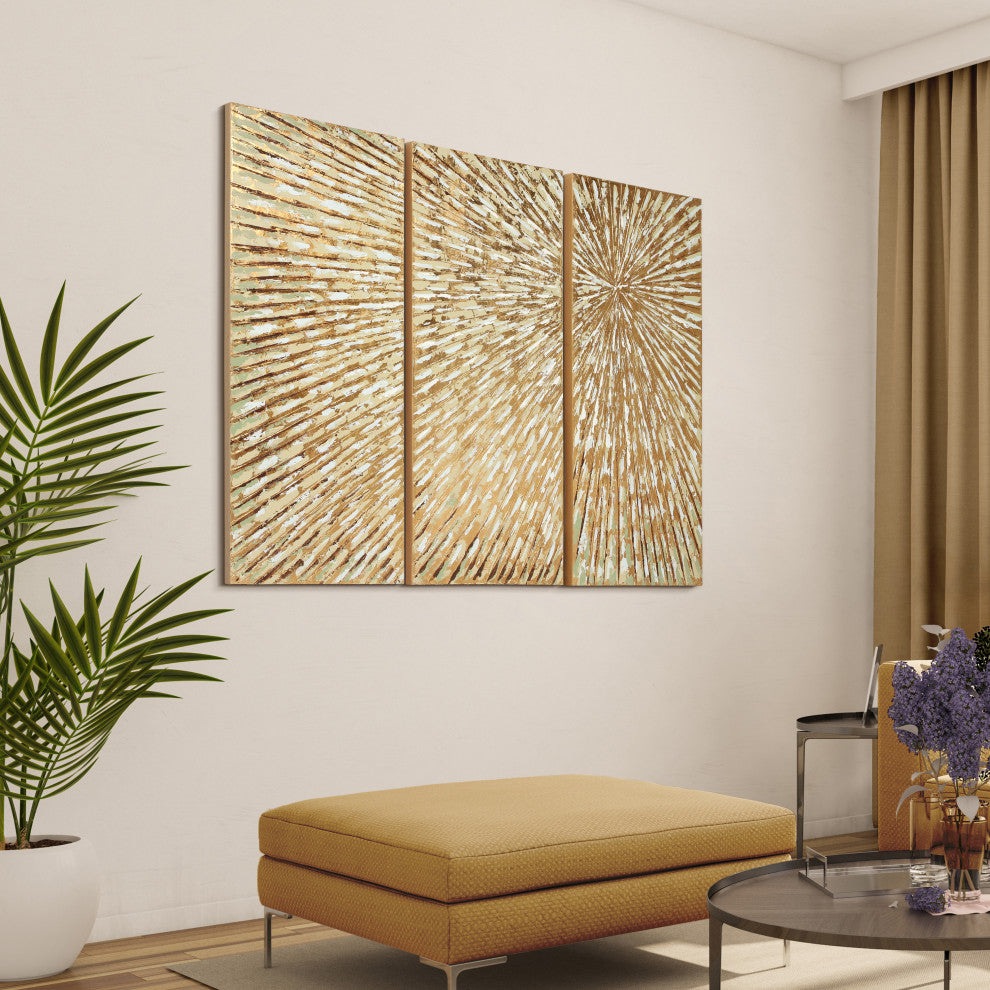 Sunshine Abstract Wall Art Textured Metallic Hand Painted by Martin Edwards, Mar-2253-4820-3