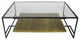 Modern Black and Gold Glass Coffee Table