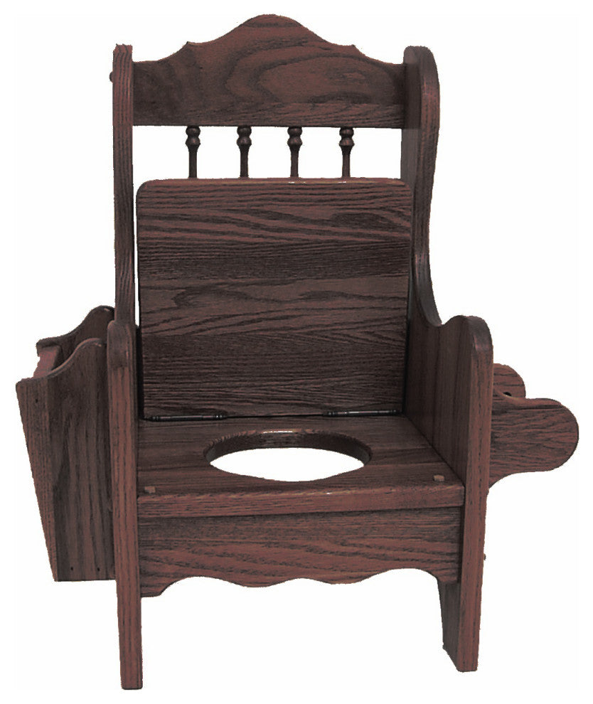 Amish Made Oak Potty Training Chair, Onyx Stain, With Lid