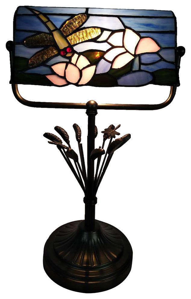 Dale Tiffany TA21014 Dragonfly Bankers, 1 Light Accent Lamp-17 In and