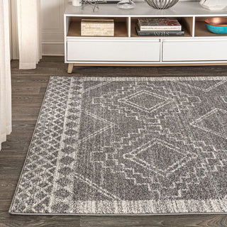 Amir Moroccan Beni Souk Rug, Gray/Cream, 8 X 10