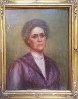 Catherine Denkman Wentworth, Portrait Of A Woman In Purple, Oil Painting