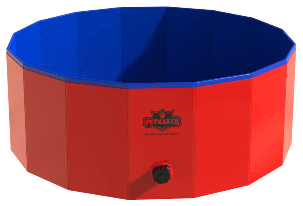 Pet Pool and Bathing Tub, Foldable with Carrying Bag Included 30x12