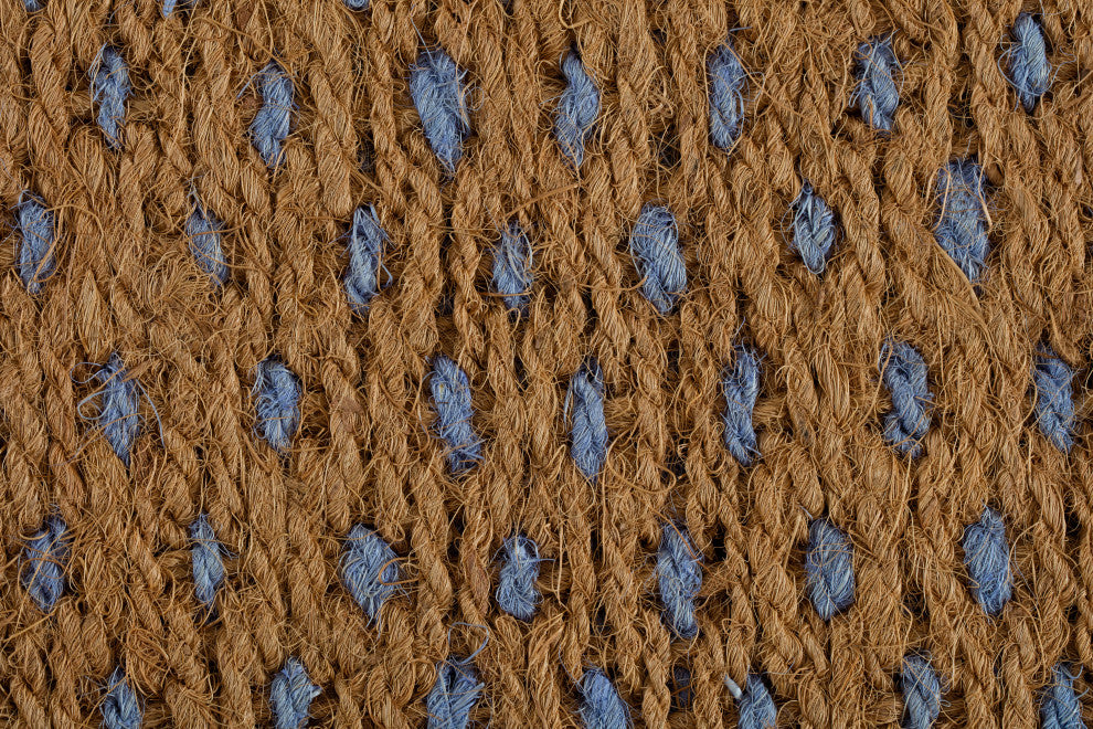 46.5"x14"x1.5" Natural/Recycled Rubber Boot Tray Tan/Blue Coir Insert