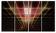 Pink on Black Laser Protective Grids, Abstract Canvas Print, 48"x28", 4 Panels