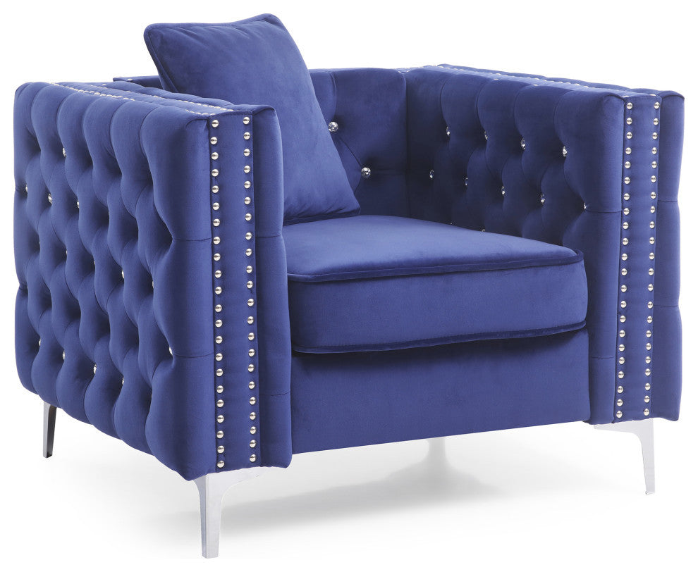 Paige Accent Chair, Blue