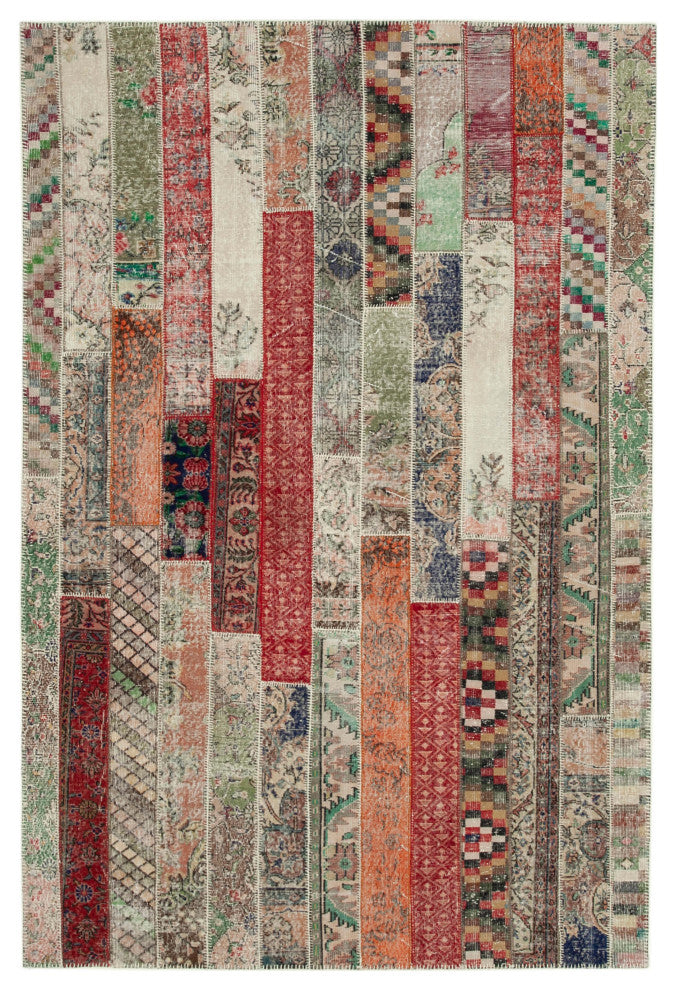 Rug N Carpet - Hand-Knotted Oriental 6' 8" x 10' 0" Overdyed Patchwork Area Rug