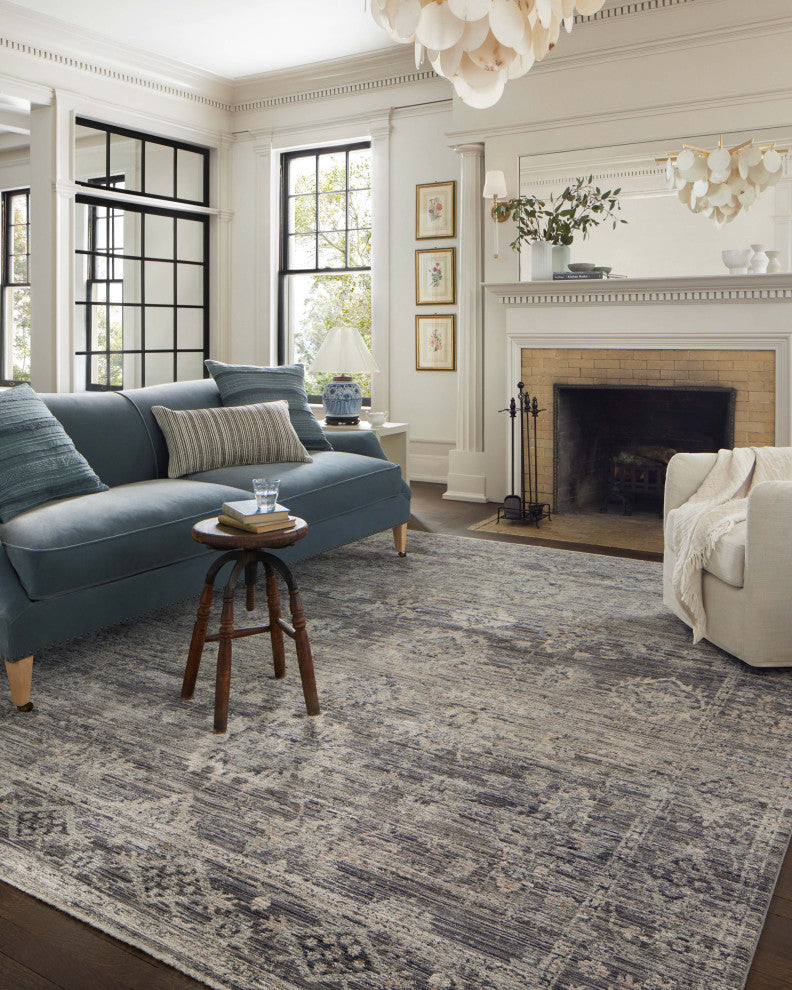 Jean Stoffer x Loloi Katherine Graphite / Jade 2'-7" x 8'-0" Runner Rug