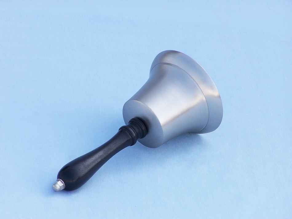 Hand Bell, Brushed Nickel, 9"