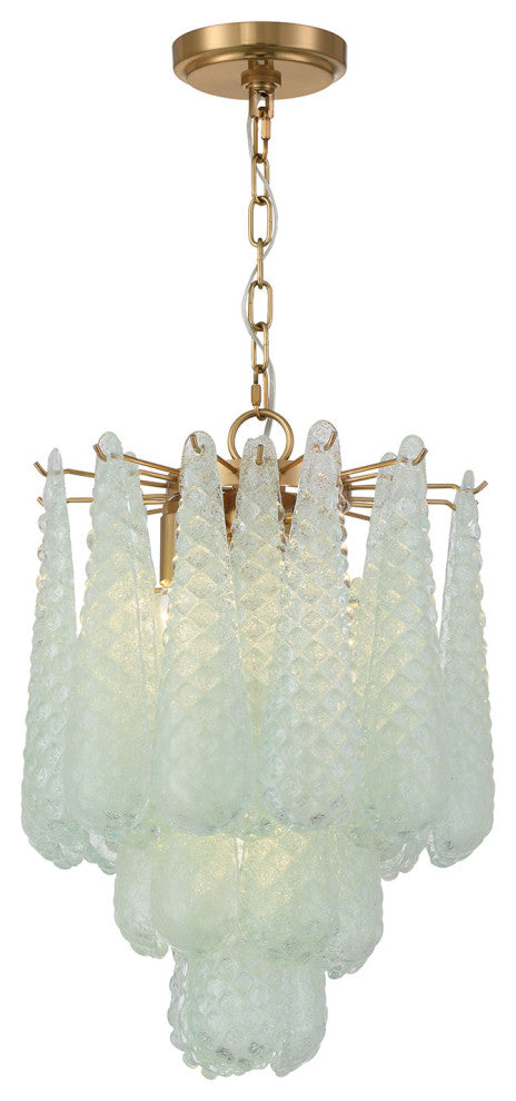 Crystorama Lighting Group OLL-6004 Ollie 4 Light 14"W Pendant / - Aged Brass /