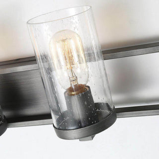 LNC 3-Light Glass Wall Sconces Bathroom Wall lights Rustic Vanity Light, 4 Lights