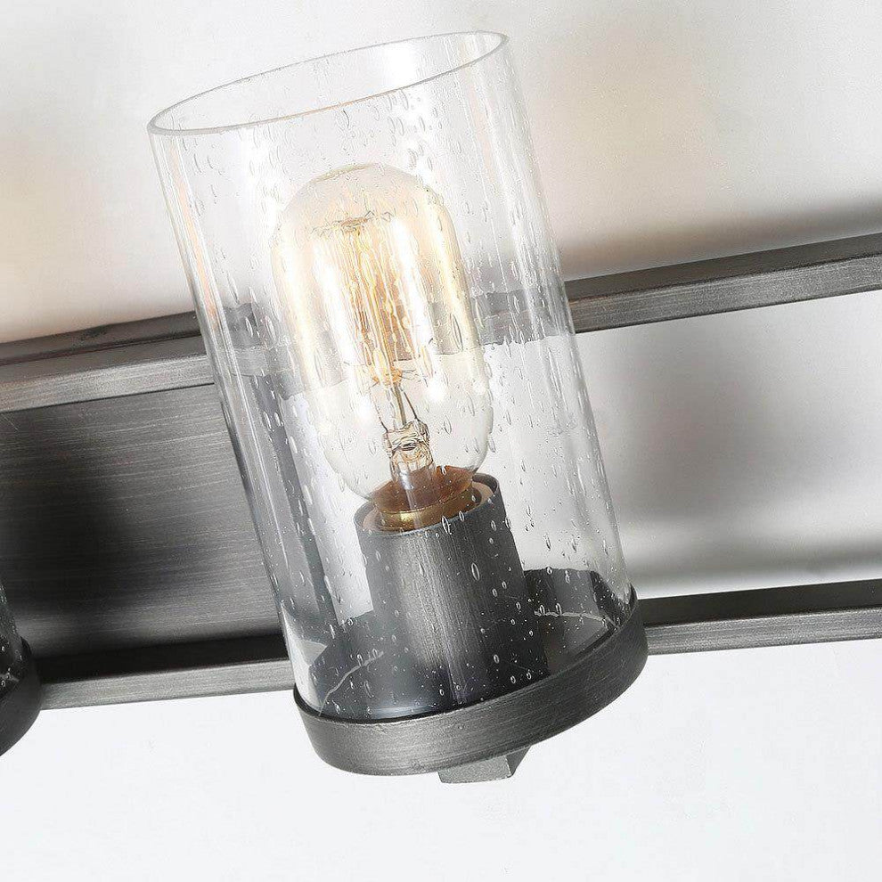 LNC 3-Light Glass Wall Sconces Bathroom Wall lights Rustic Vanity Light, 4 Lights