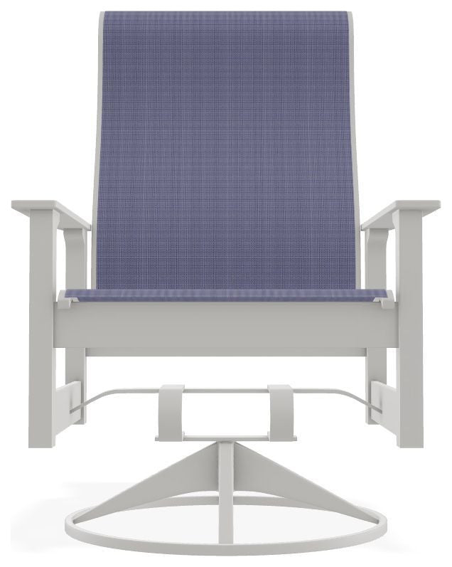 Leeward Sling Outdoor Swivel Rocker, Breeze/Snow