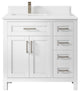 Cambridge 36 Left Offset Bath Vanity in White 1.5" White Quartz