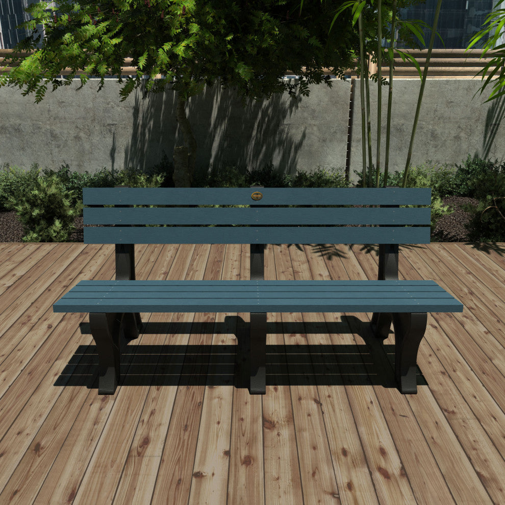 Aurora Traditional 6' Park Bench, Nantucket Blue