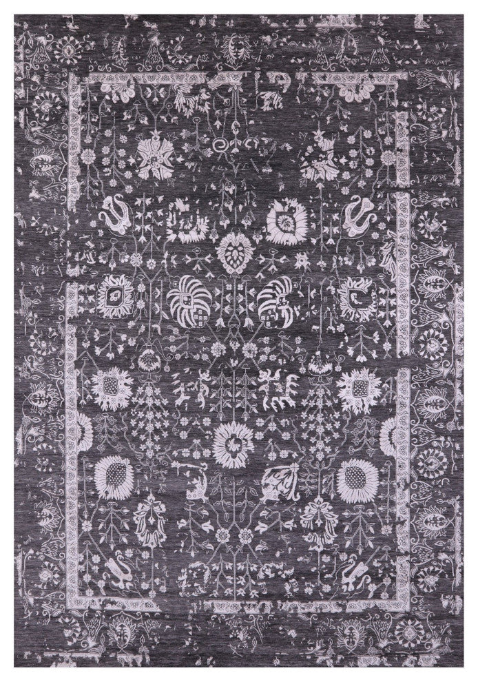 9' 9" X 14' 3" Persian Hand-Knotted Wool and Silk Rug Q9114