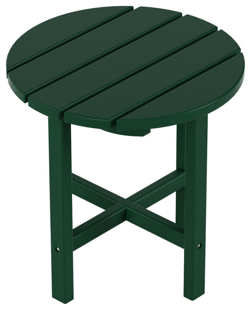 WestinTrends 2PC Outdoor Adirondack Poly Lumber Patio Chair, Side Table Set, Dark Green