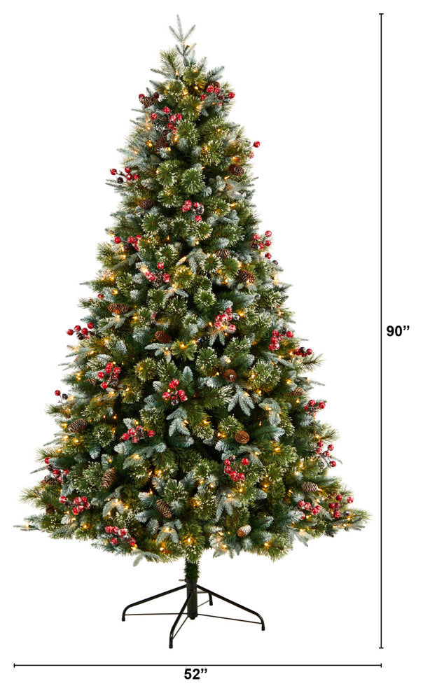 T3032 7.5' Snow Tipped Aspen Spruce Pre-Lit Artificial Christmas Tree