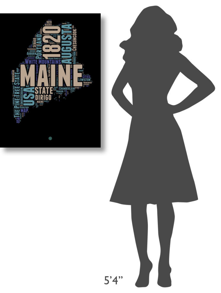 "Maine Word Cloud 1" Fine Art Print