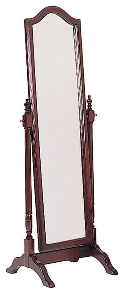 Coaster Rectangular Wood Cheval Mirror with Arched Top in Merlot