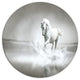 White Horse Running In Water, Animal Large Disc Metal Wall Art, 23"