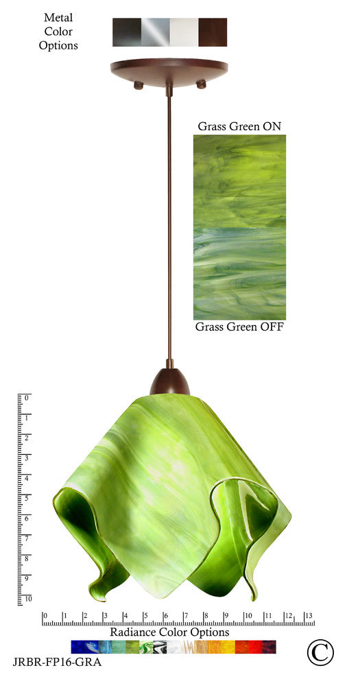 Jezebel Radiance Flame Pendant, Large, Grass Green