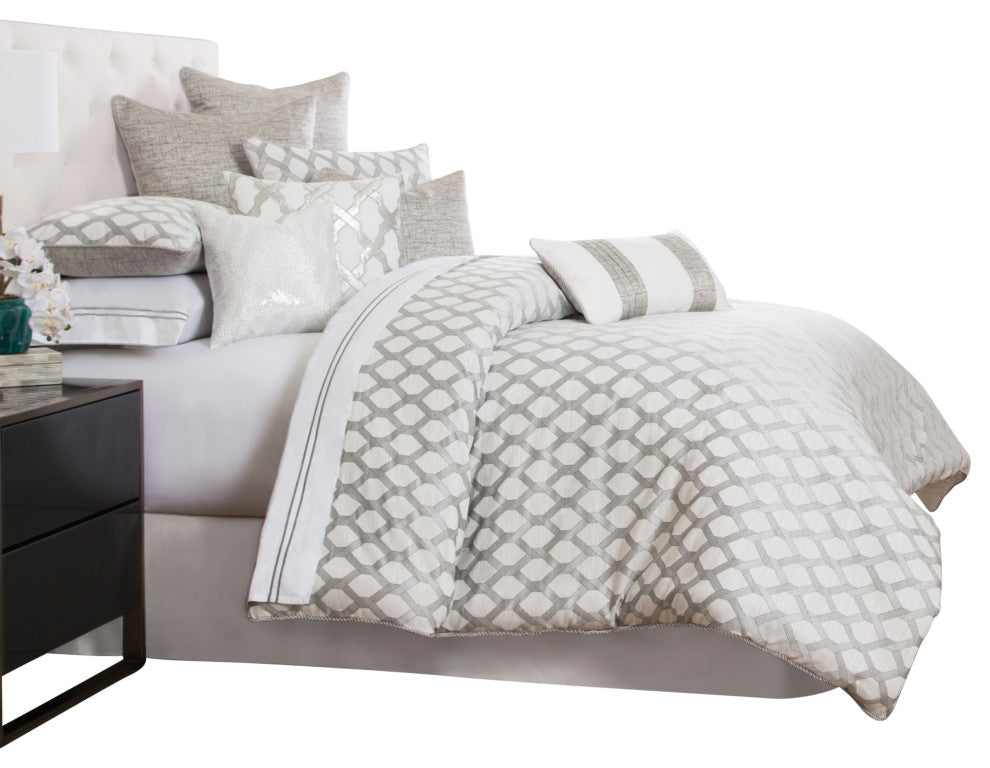 Newport 9-Piece Queen Comforter Set, Platinum