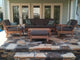 6-Piece Atnas Outdoor Teak Sofa Set With Sunbrella Cushions Canvas Black